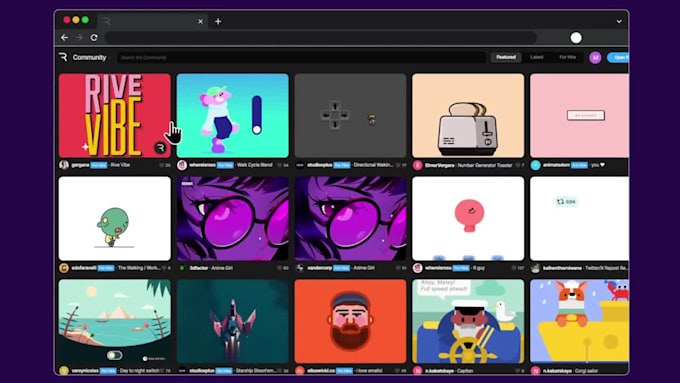 create interactive rive animation, web animation, lottie animation, animated GIF