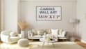 do custom wall canvas mock up design in photoshop