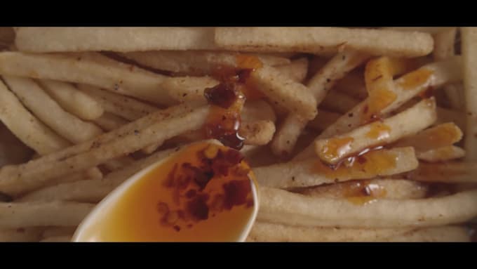 edit food videos with text, transition, music