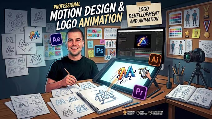 create a premium custom logo animation 2d or 3d reveal and intro