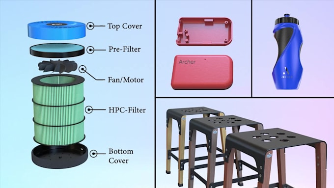 do 3d product rendering and 3d product modeling
