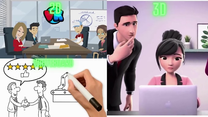 create a whiteboard or 3d explainer animation video