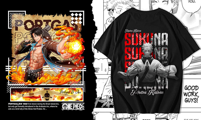 do custom japanese anime t shirt designs for you