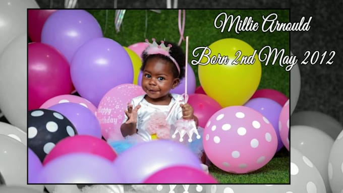 Best Deals! I will create amazing birthday video slideshow, wedding, funeral etc  for $15
