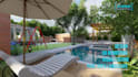 design and render swimming pool, backyard, villa landscape