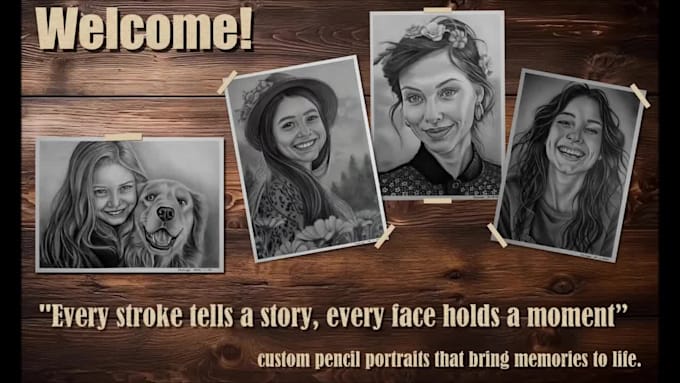 draw personalized, realistic pencil portraits