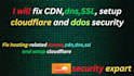 fix CDN,dns,SSL, setup cloudflare and ddos security