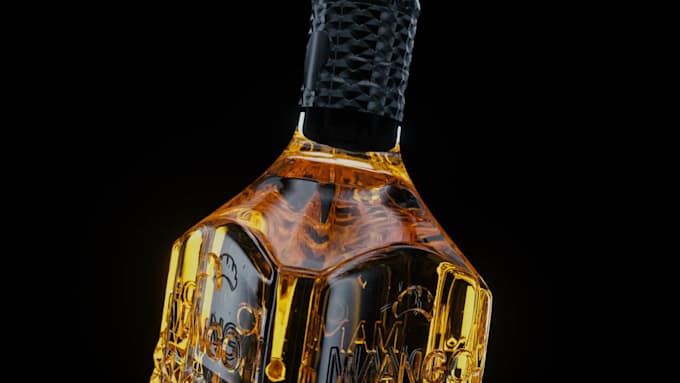 make 3d wine animation realistic wine bottle design and product animation video