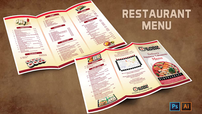 design a restaurant menu, food menu and custom menu
