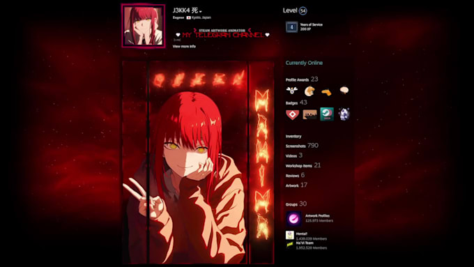 design an animated steam artwork for your steam profile