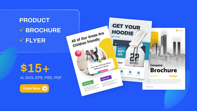 design marketing flyer, brochure, banner, poster and poscard