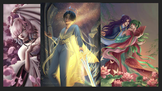 create a concept art with your character, no ai