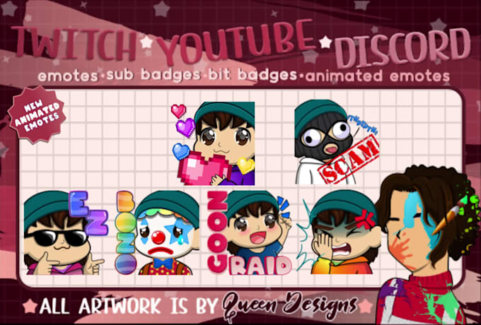 craft custom animated emotes for esports teams, twitch, discord, texting