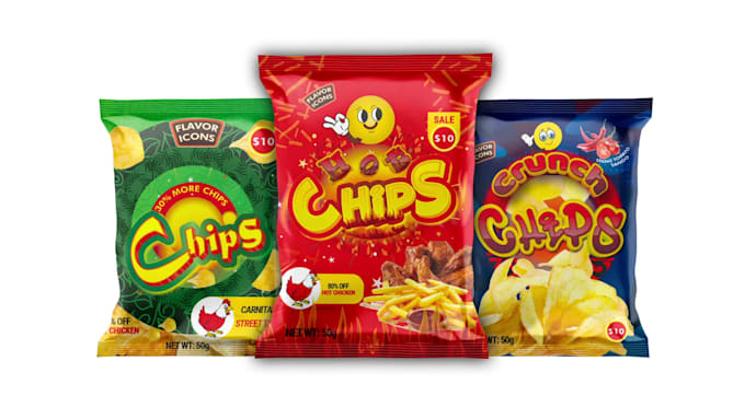 design chips, beef, spice label, food packaging, stand up pouch label