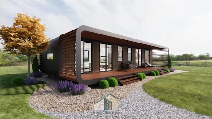 design 3d  modular houses, trailer houses , container houses