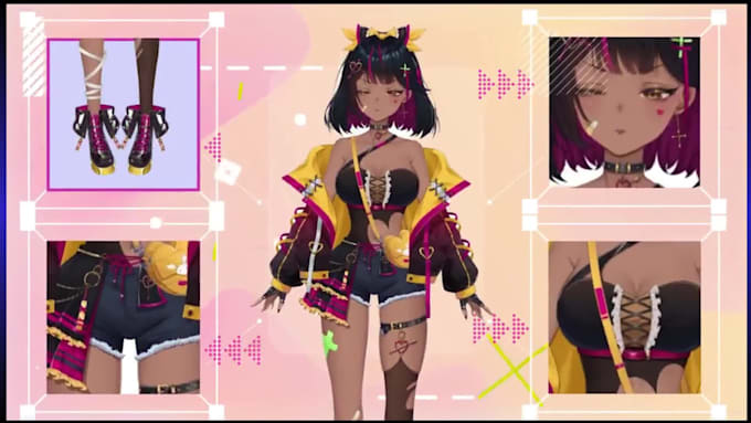 design and rig live2d vtuber model, chibi, pngtuber live2d rigging vtuber studio