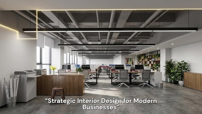 design and render office and commercial interior spaces