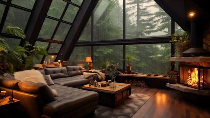 create cozy ambient rain videos for youtube