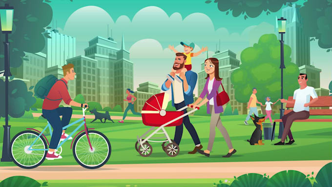 create 2d flat vector illustrations for you