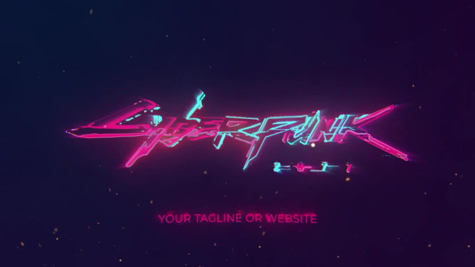 Create a cyberpunk neon light glow glitch logo reveal intro by ...