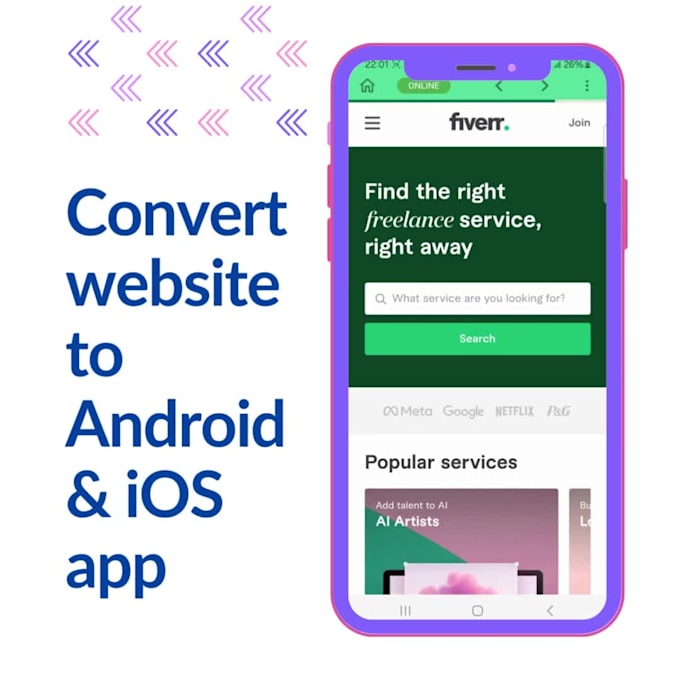 convert website to android and ios app using flutter webview