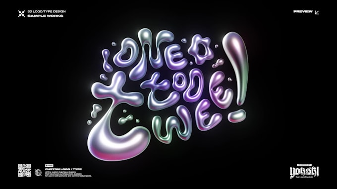 design custom 3d chrome typography