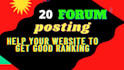 do 20 high authority forum posts backlinks