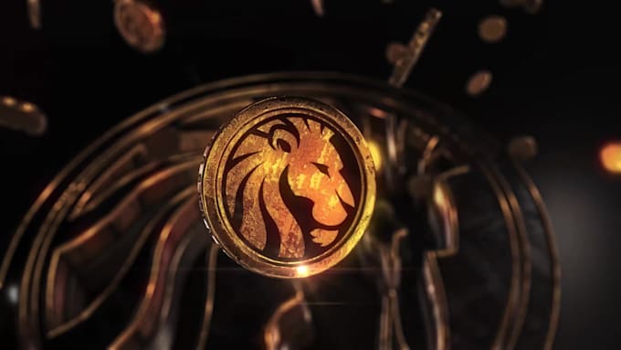create a luxury 3d gold coin logo animation intro for crypto and finance brands