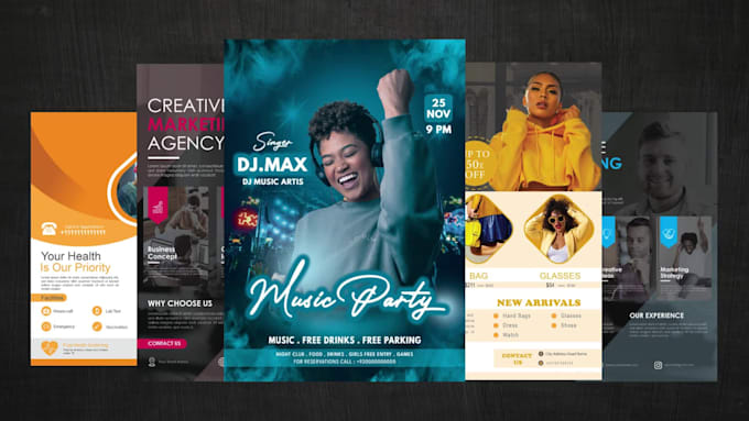 design christmas, travel, tour, party, event, medical flyer