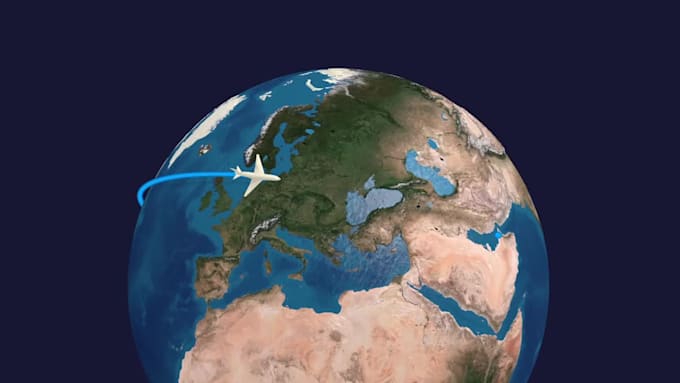 create realistic travel route map animation video