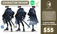 draw character sheet design in anime and manga style