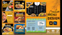 create a professional menu, restaurant menu flyer, food menu, or animated menu