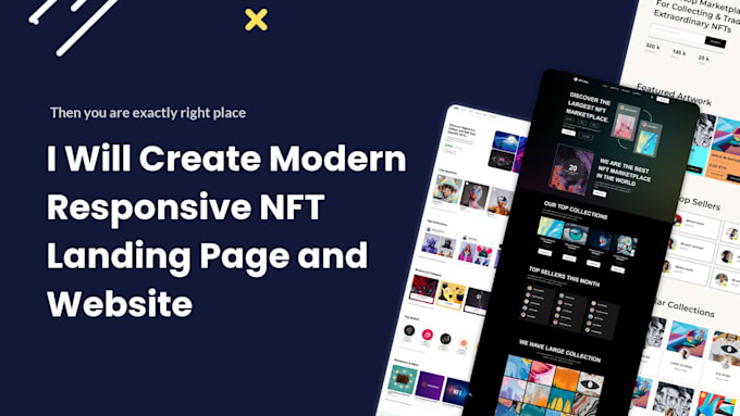 create modern responsive nft landing page and nft website