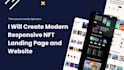 create modern responsive nft landing page and nft website