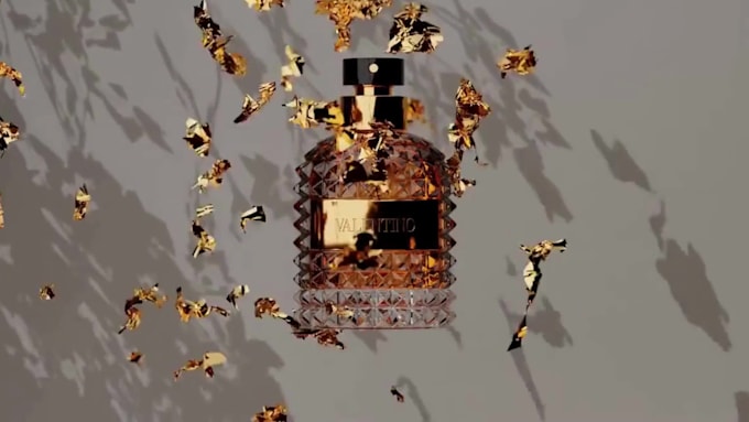 create a realistic perfume bottle, perfume bottle render, 3d perfume animation