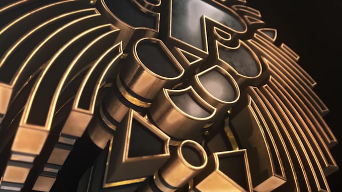 create a 3d gold and silver logo animation