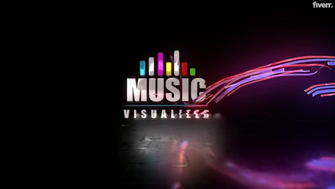 create 3d neon ribbons animation intro for your logo