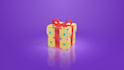 create a 3d animated surprise gift box