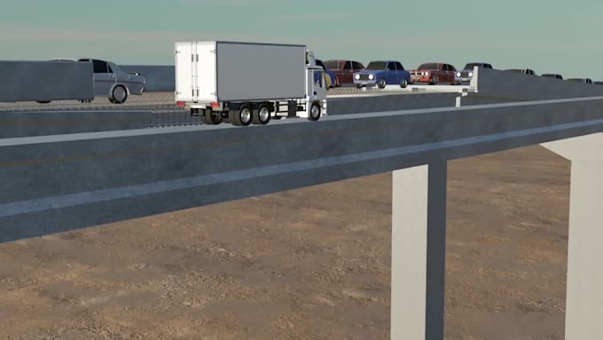 create 3d industrial, bridge construction and engineering animation