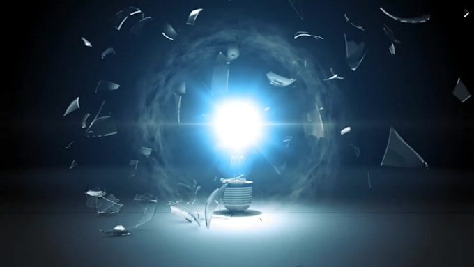 create a light bulb explosion neon logo reveal animation