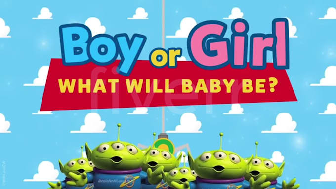 make a gender reveal video using toy story