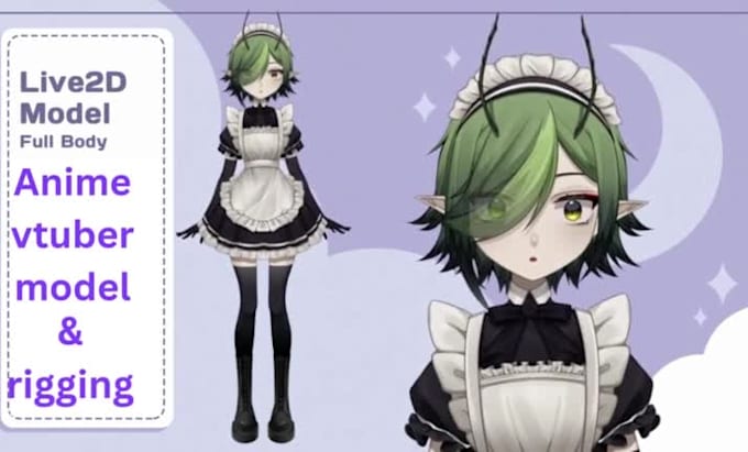 draw and rig 2d vtuber model live2d vtuber live2d rigging 2d streaming character