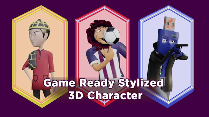 create low poly stylized 3d character for your game