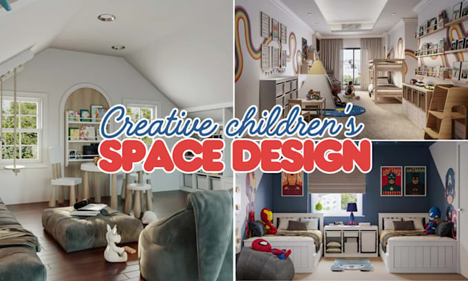 design creative kids playroom, bedroom, classroom and playground
