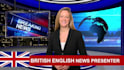 create your british breaking news spokesperson video, female presenter, 4k