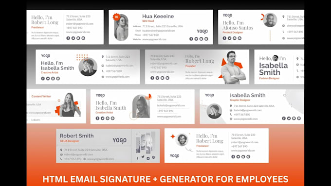 create a clickable and editable HTML email signature