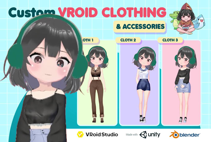 design custom clothing and accessories specifically for your 3d vroid model