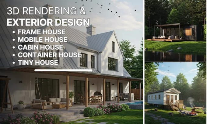 design frame house, tiny house, small house, cabin house, container house
