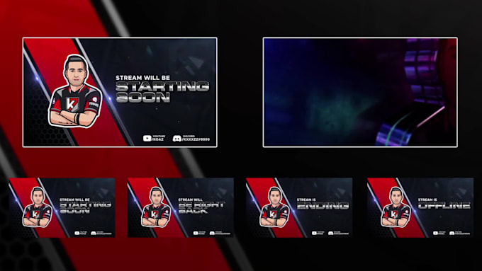 create dope animated twitch overlay, screen, panel, facecam