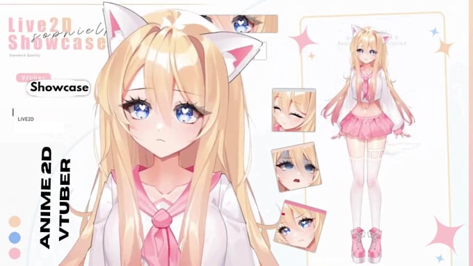 vtuber rigging, 2d vtuber, vtuber design, 3d vtuber model, live2d model, vtuber